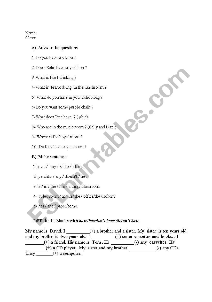 simple present worksheet