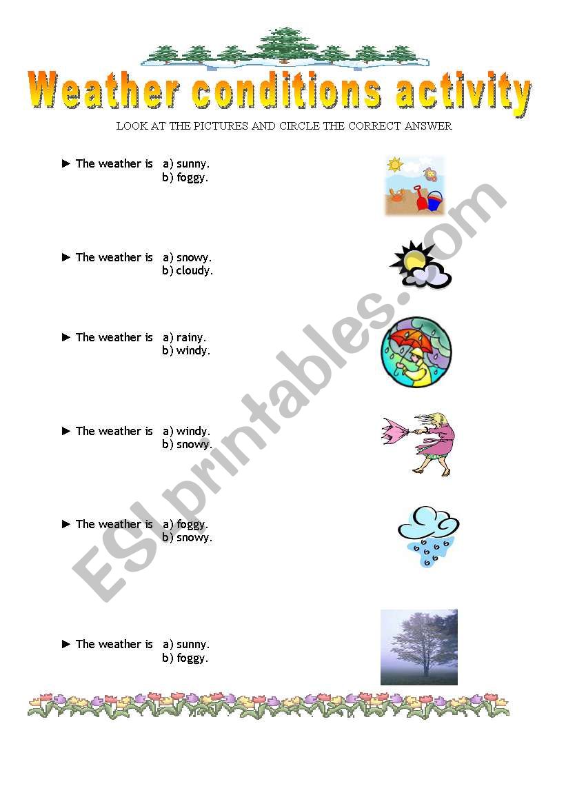 weather conditions worksheet