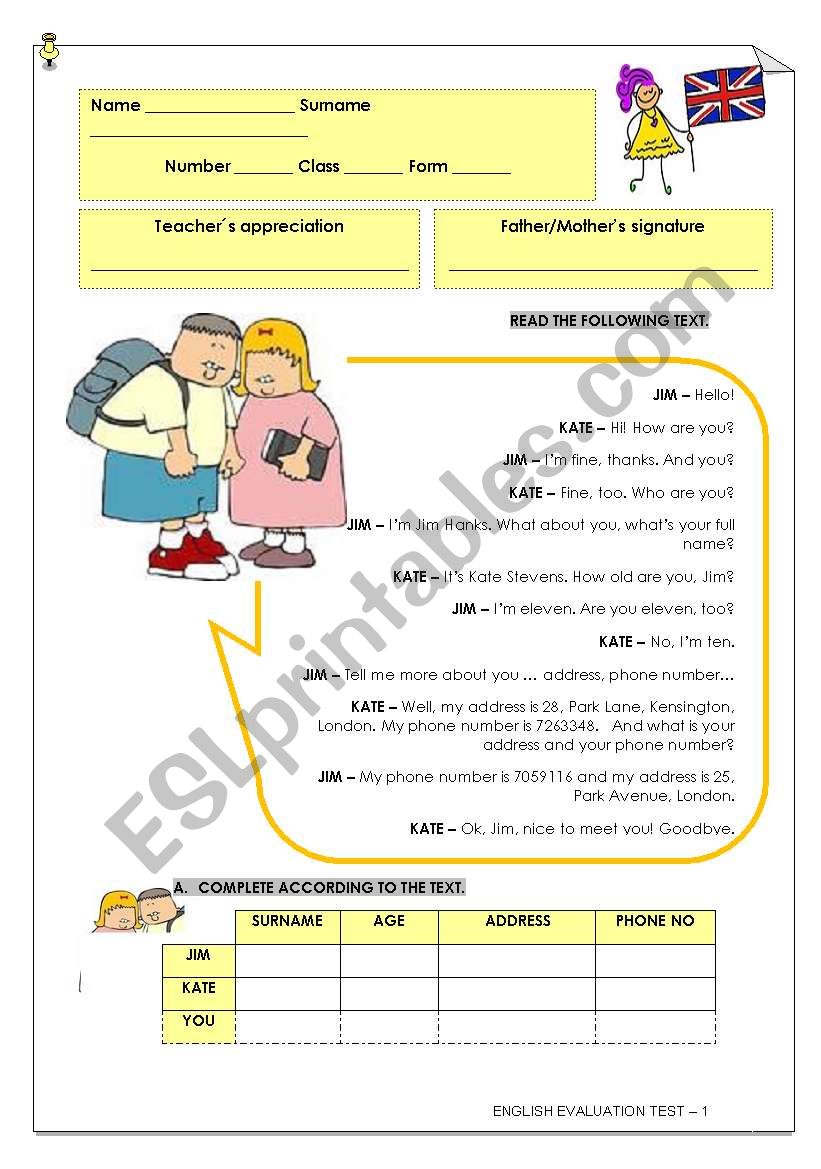 Test worksheet