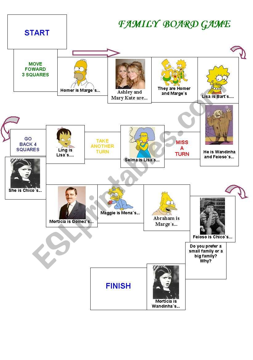 FAMILY BOARD GAME worksheet