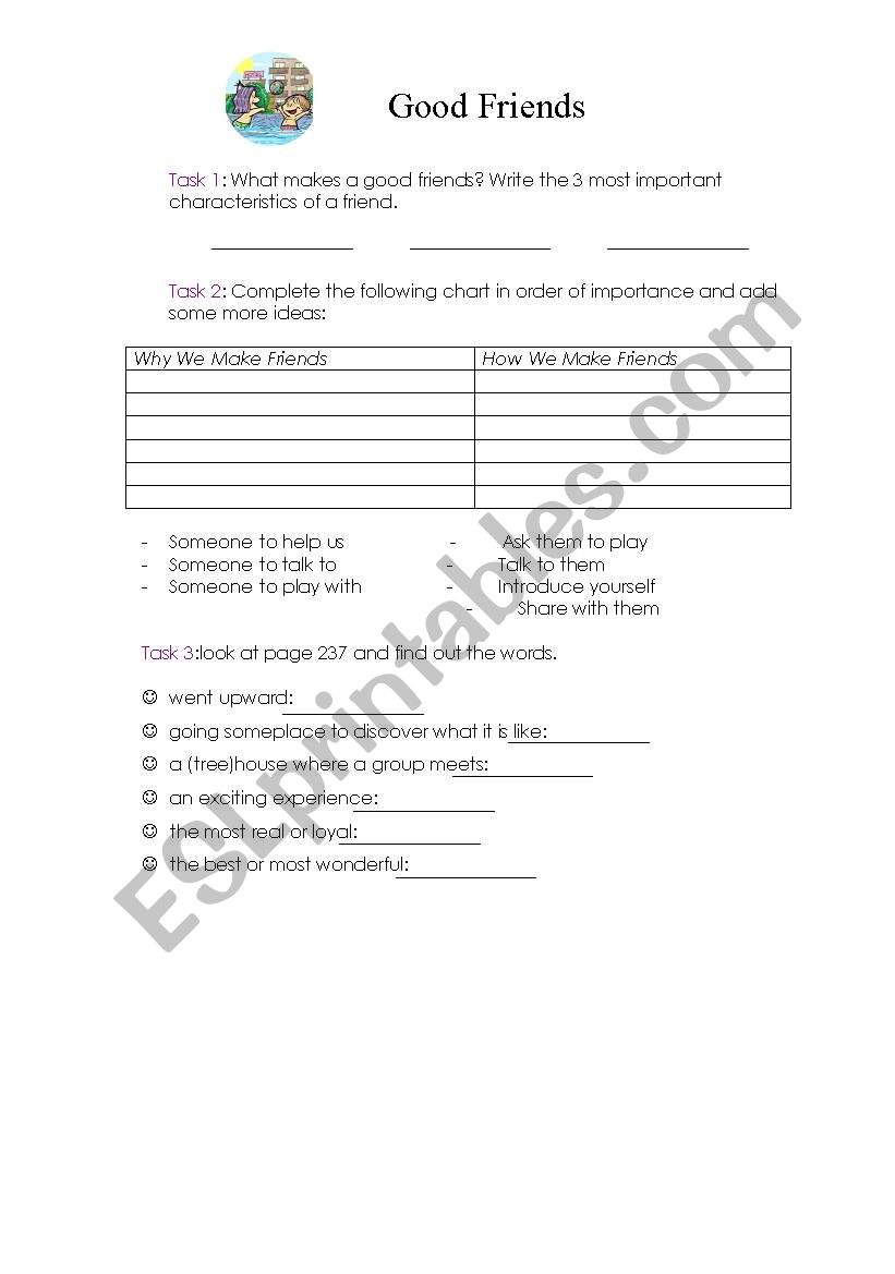 Good Friends worksheet