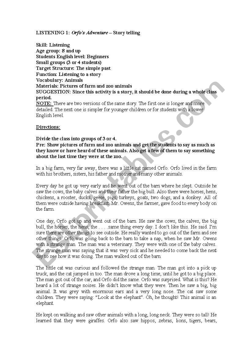 ORC OS ADVENTURE worksheet
