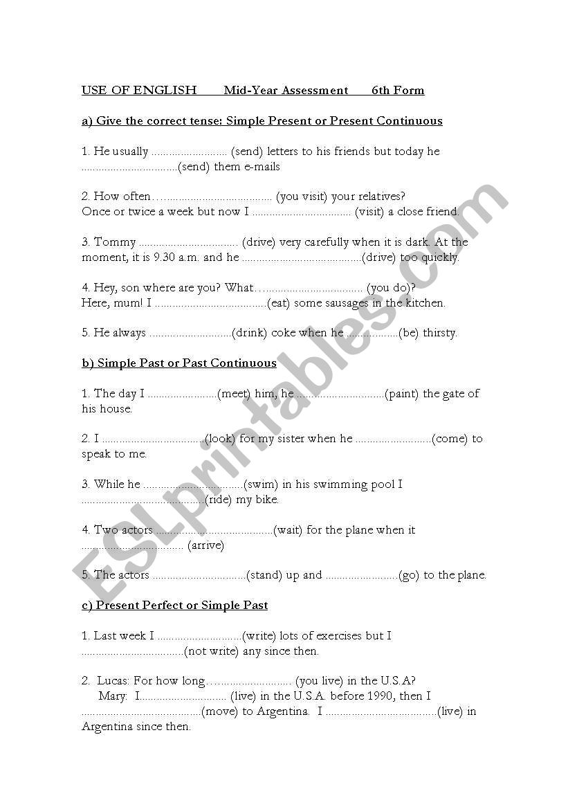 tenses / passive voice / reported speech