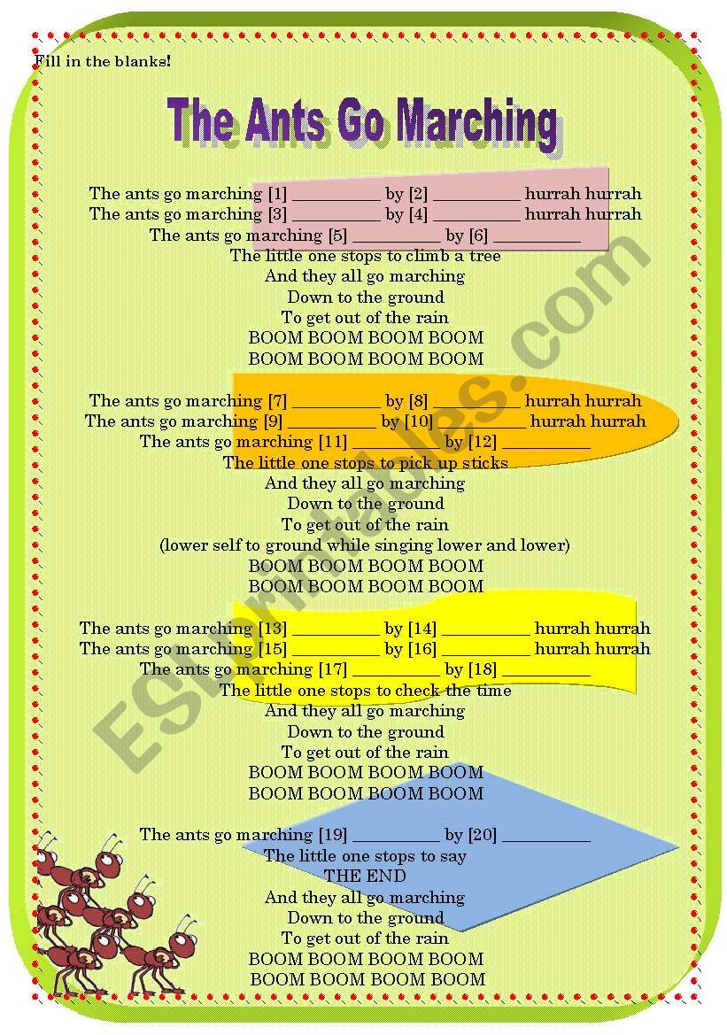 The Ants Go Marching worksheet