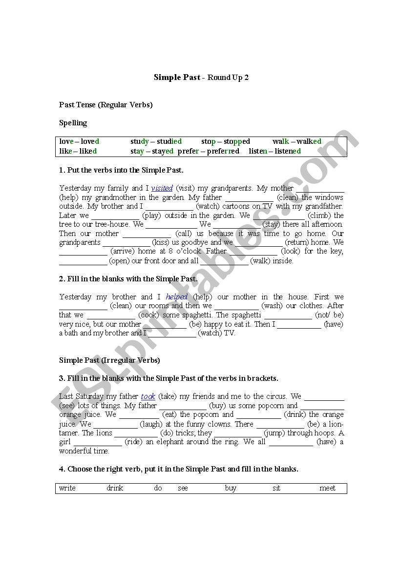 round up worksheet