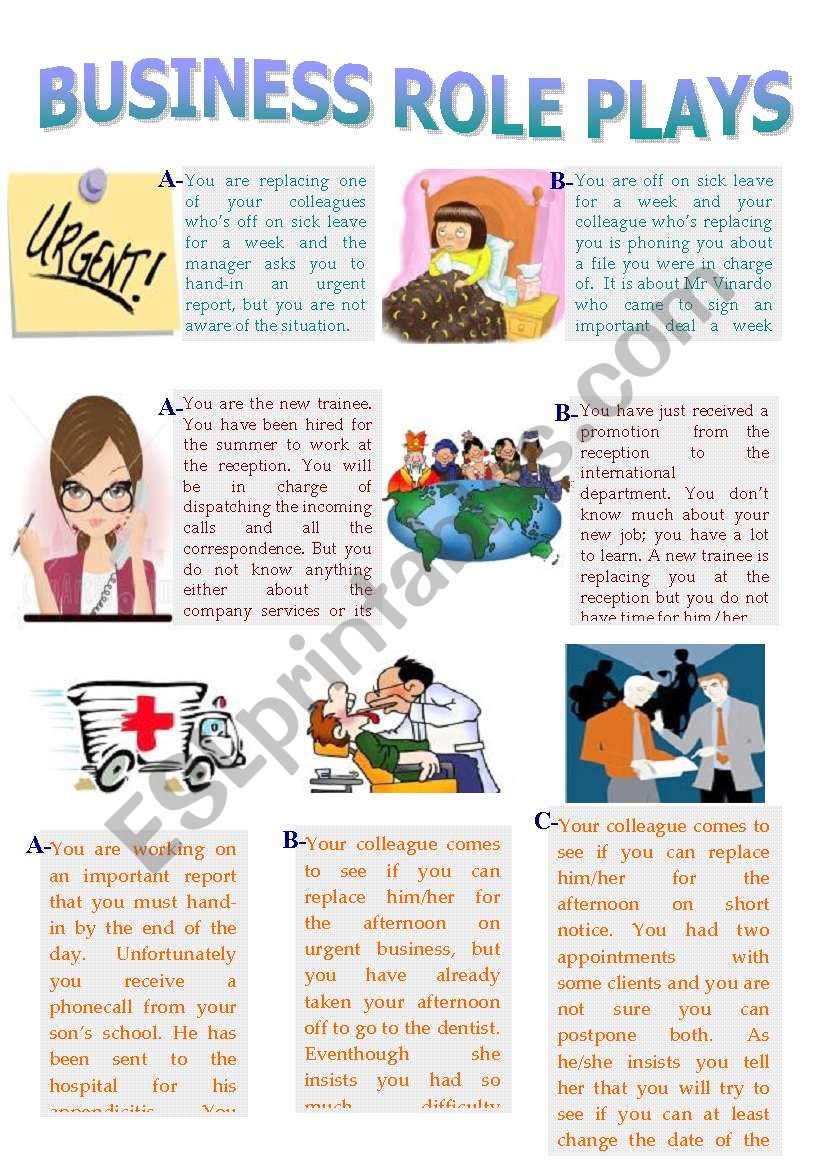 business-role-plays-esl-worksheet-by-spen