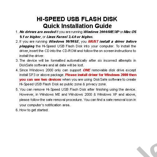 quick Installation Driver worksheet