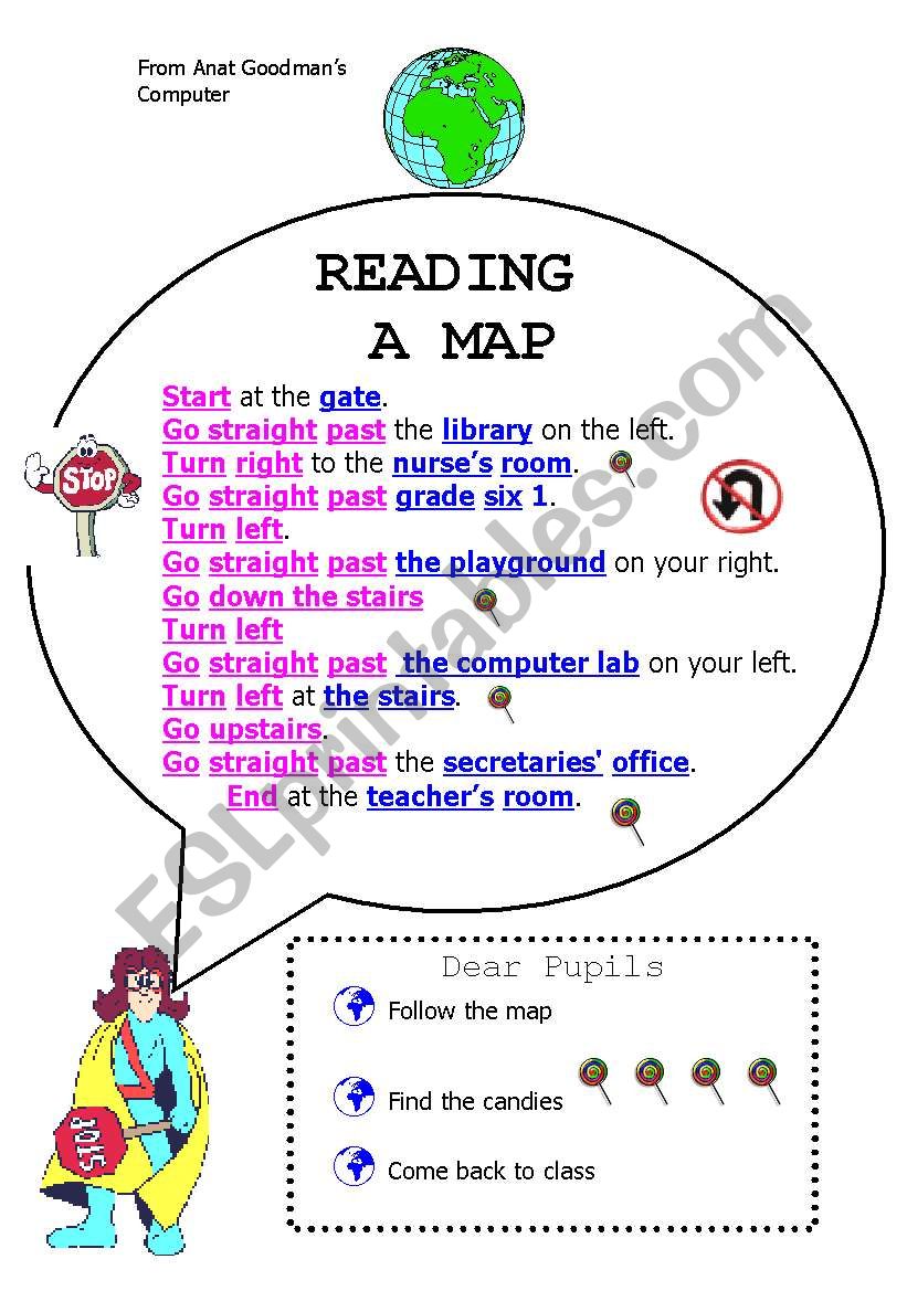 Map and Directions worksheet