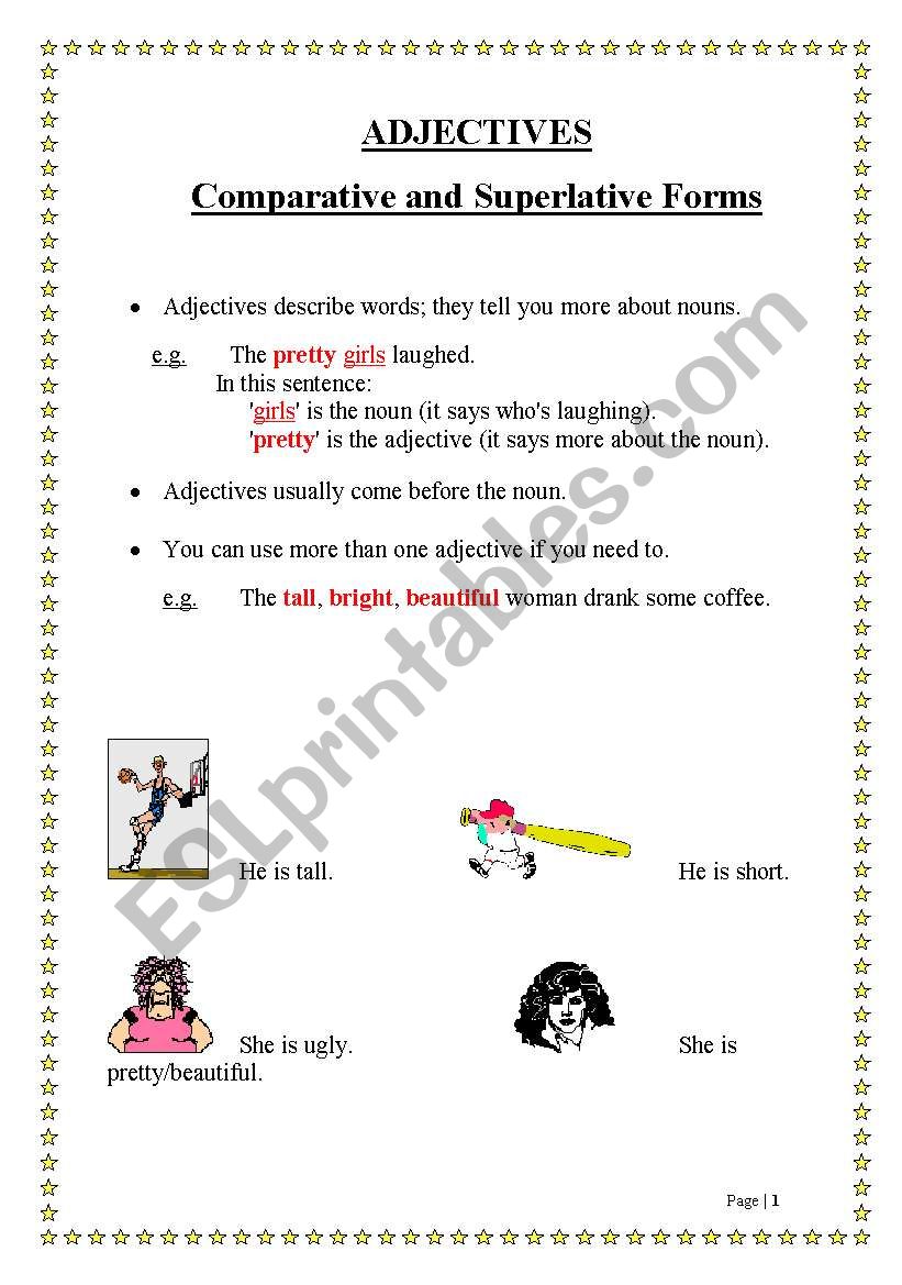 adjectives-comparative & superlative form