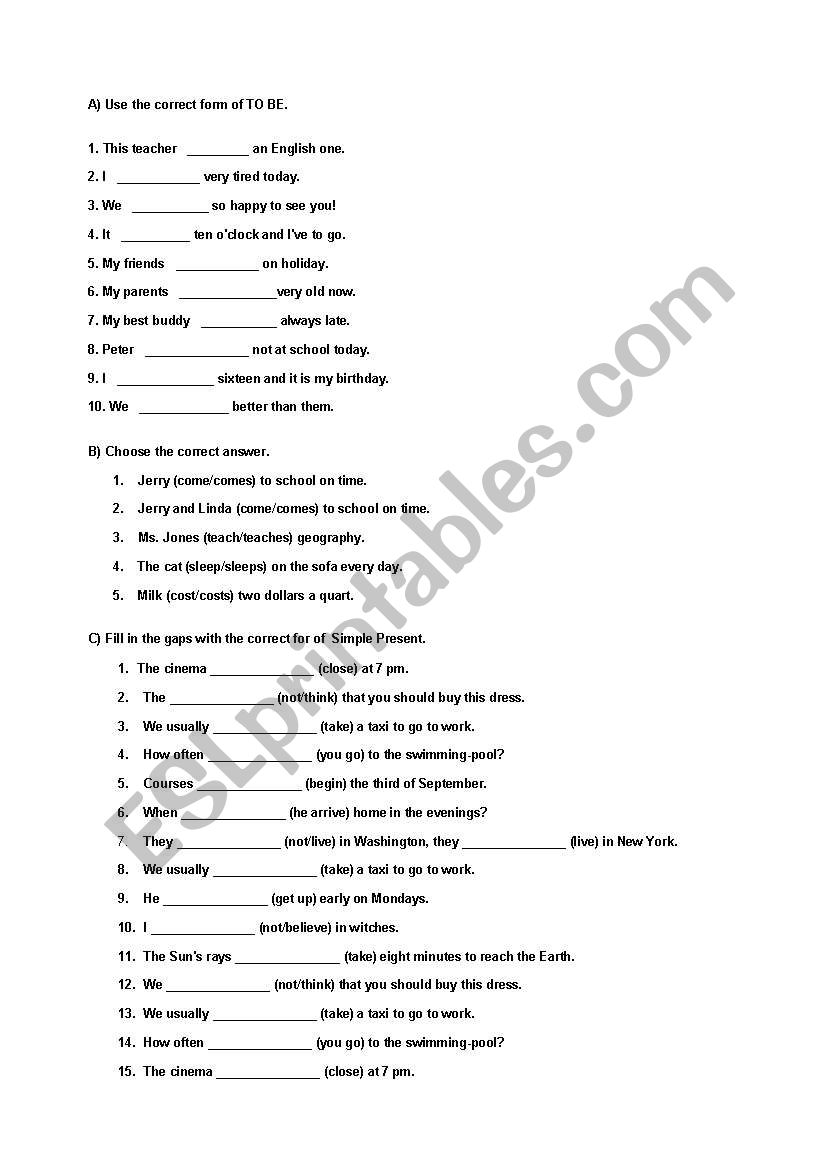 SIMPLE PRESENT AND PRESENT CONTINUOUS