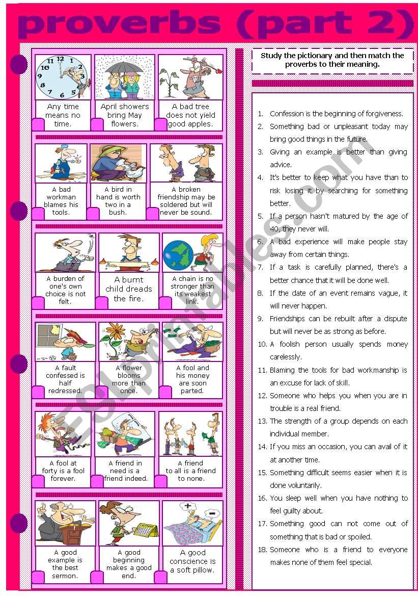 PROVERBS - PART 2 worksheet