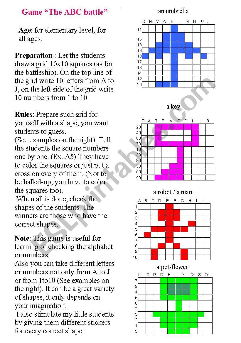 ABC battle worksheet