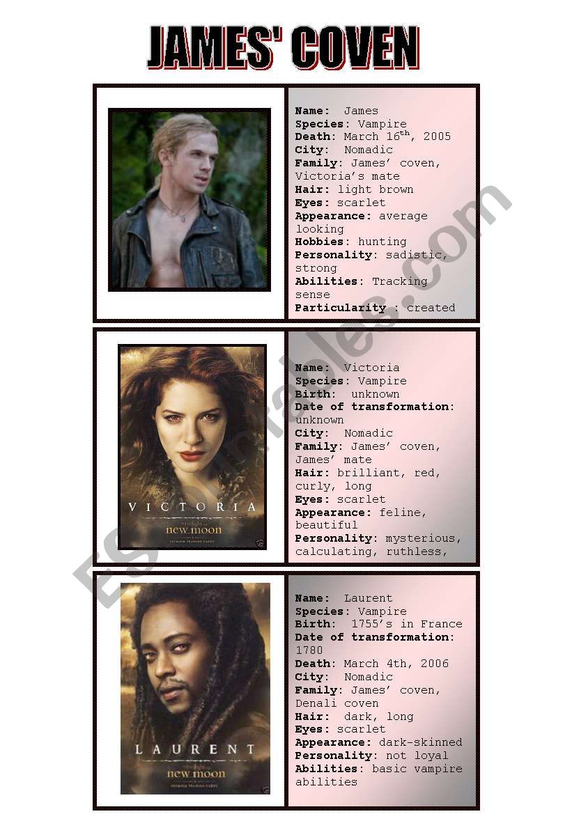 New moon characters - speaking cards 4/5