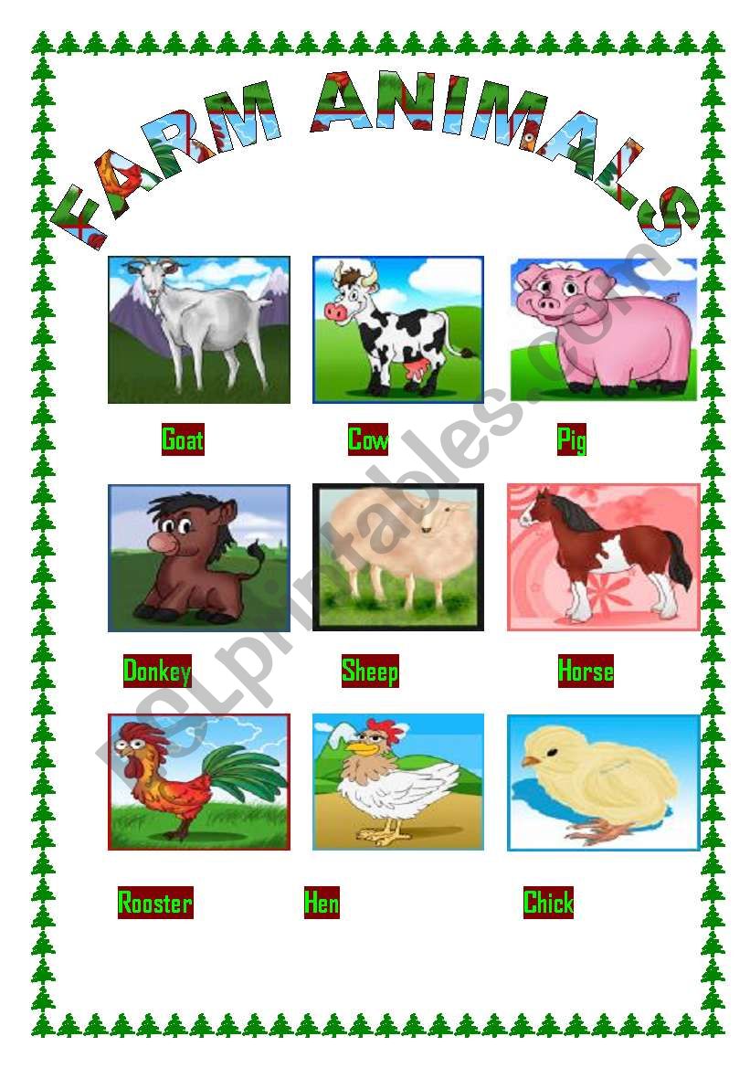 farm animals worksheet