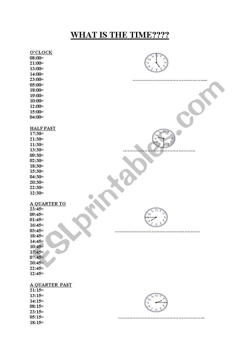 what time is it? (part 1) worksheet