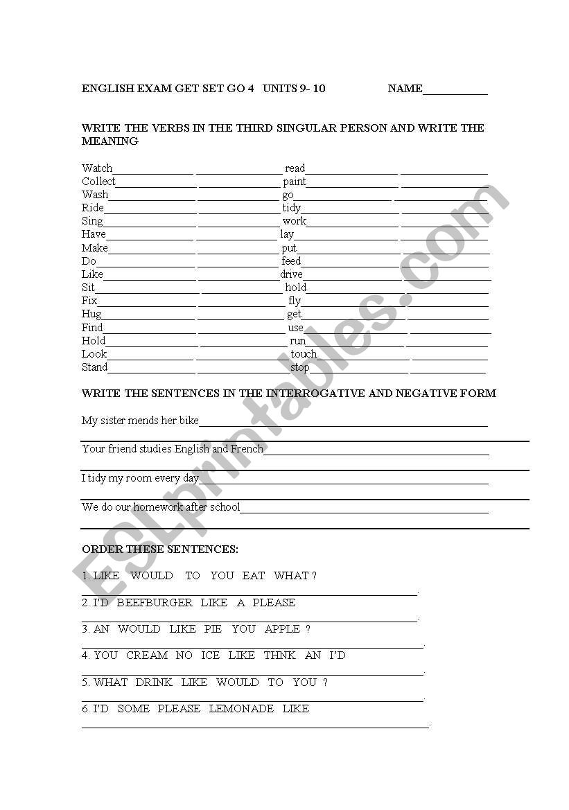 English activities worksheet