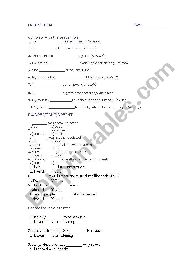 English activities worksheet