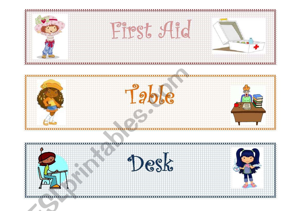 Classroom Labels  / Classroom Objects (1/2)