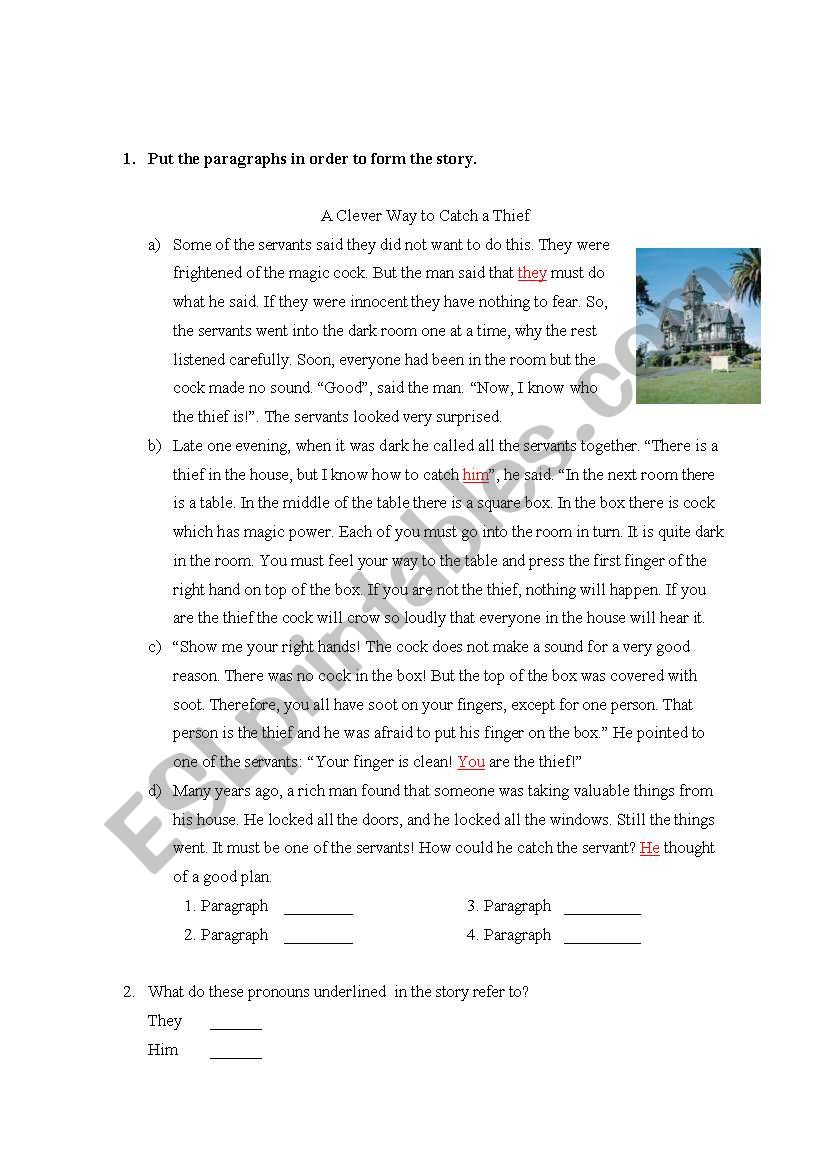 a reading activity worksheet