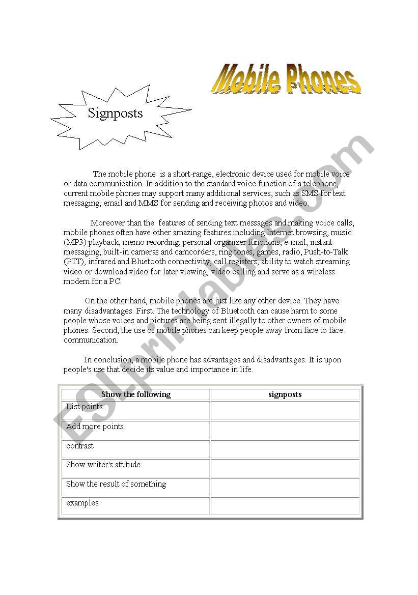 transitional words of writing worksheet