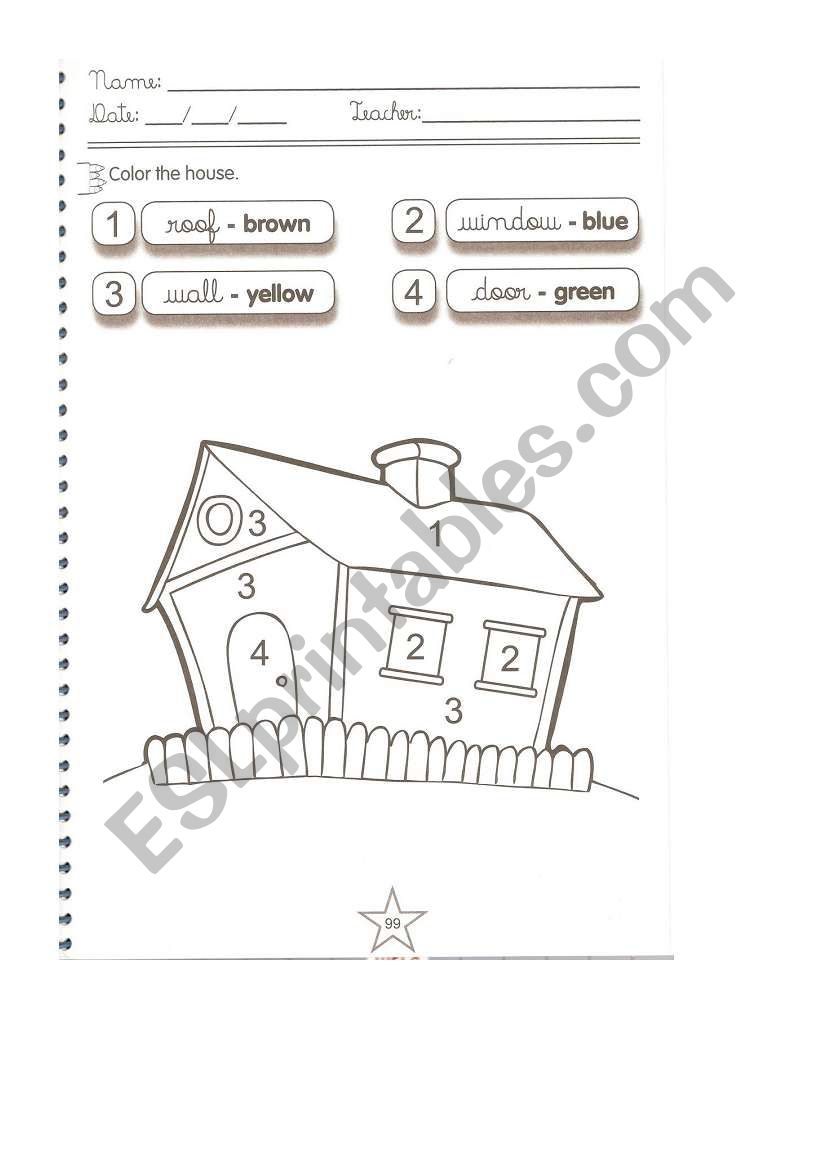 Nouns and colors worksheet