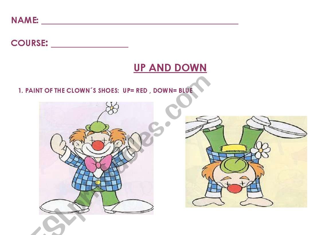 THE CLOWN worksheet