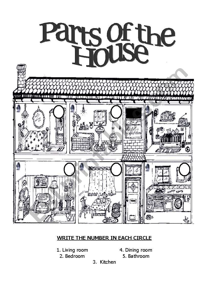 parts of the house worksheet