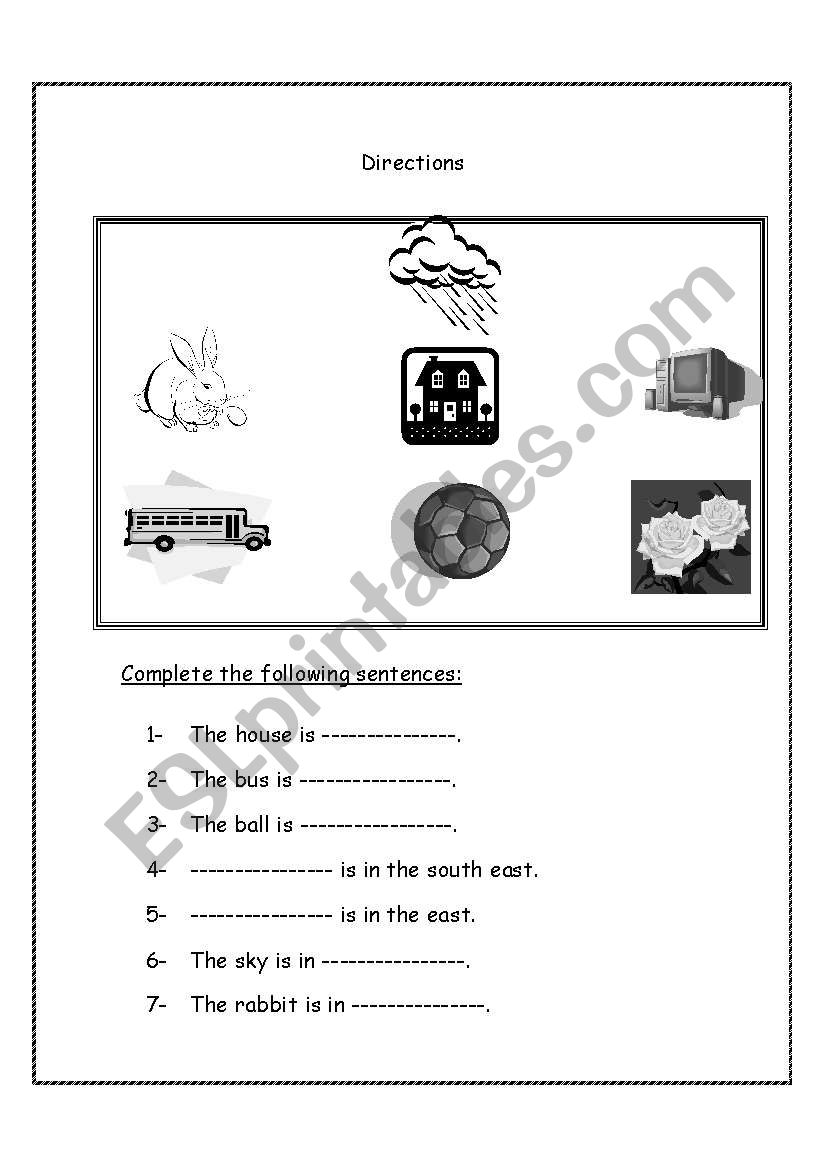 Directions worksheet