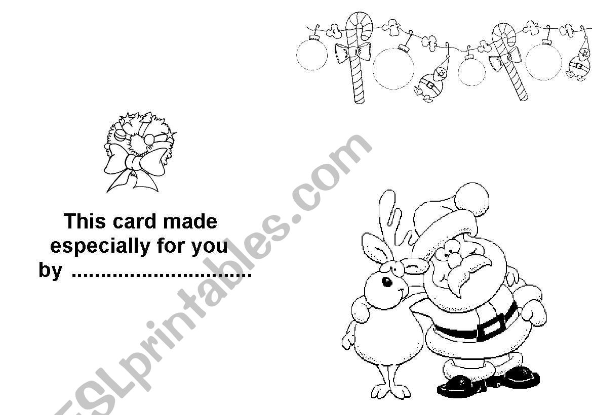 christmas card worksheet