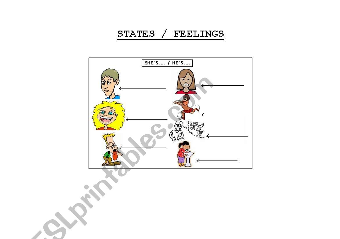 SATES AND FEELINGS worksheet