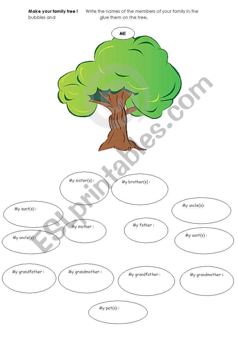 family tree worksheet