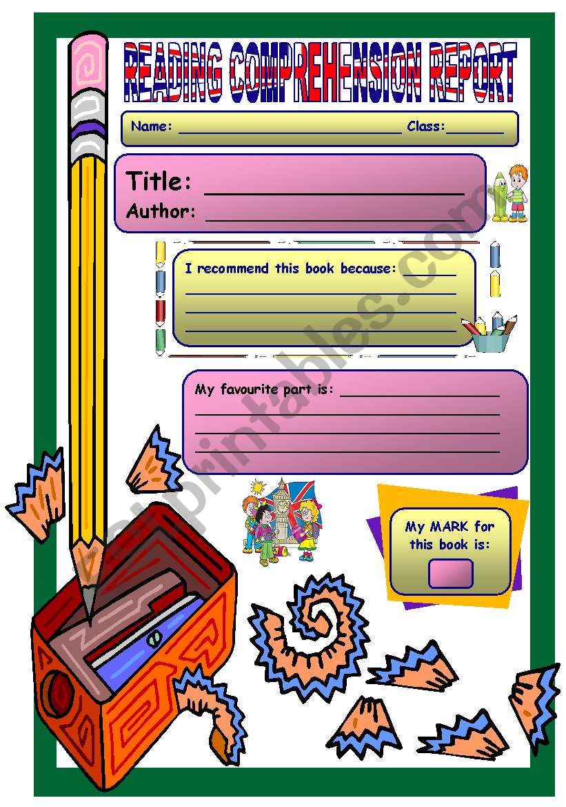 Reading Comprehension Report worksheet