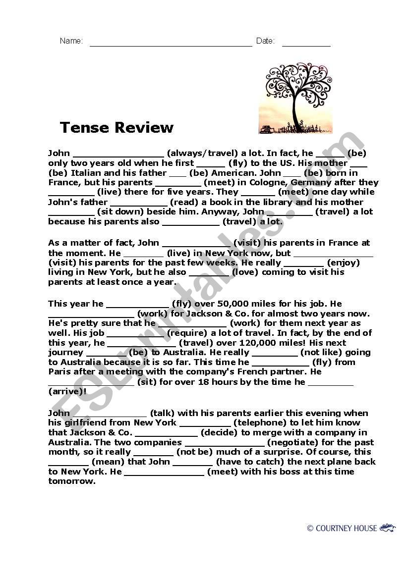 Tenses revision worksheet