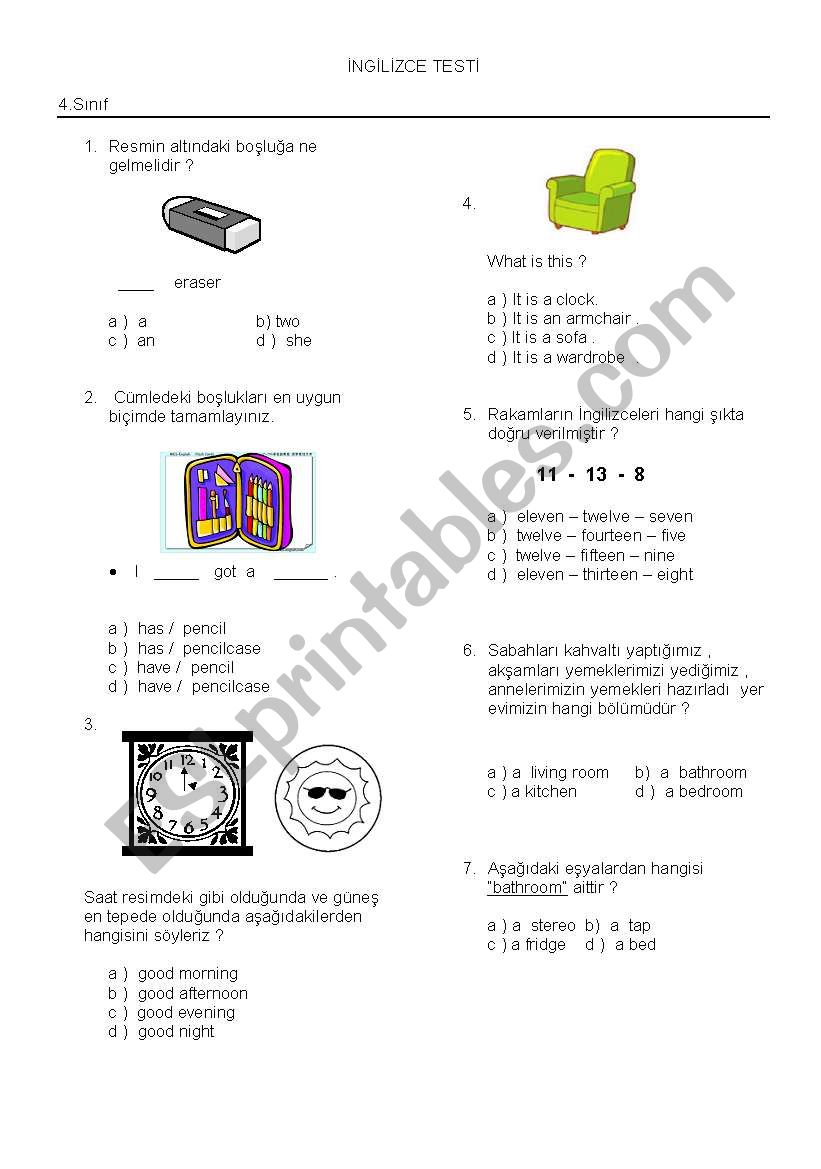 Grade 4  worksheet