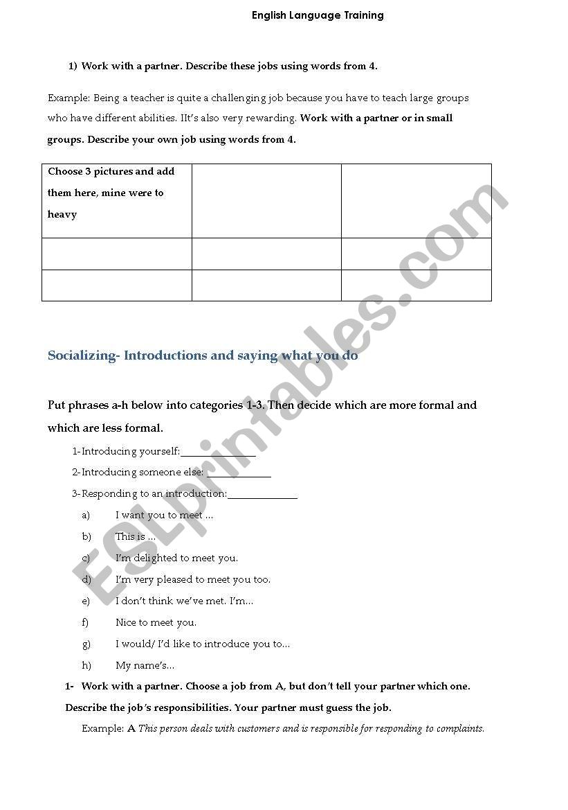 Busiess English Part 2 worksheet