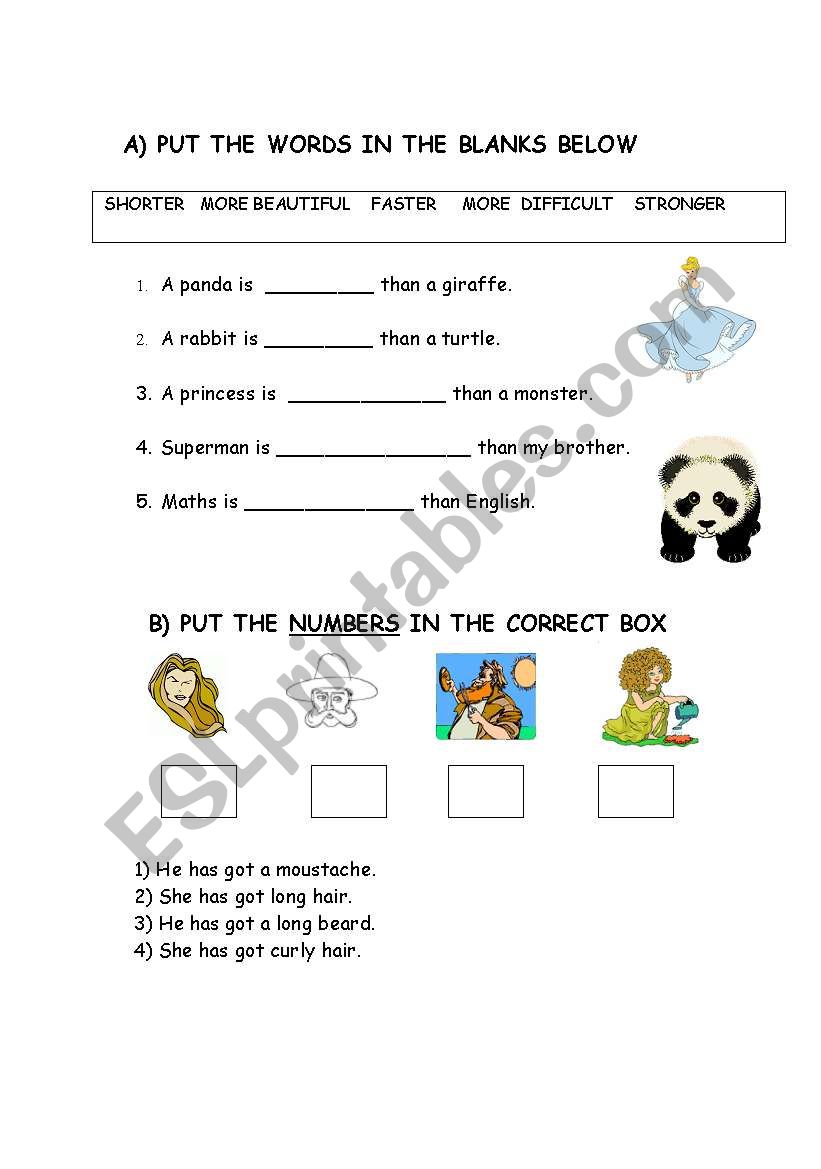 comparative/superlative worksheet