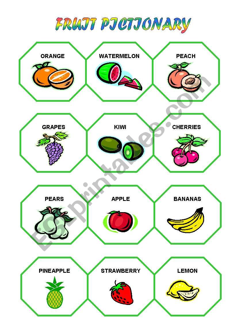 FRUIT PICTIONARY worksheet