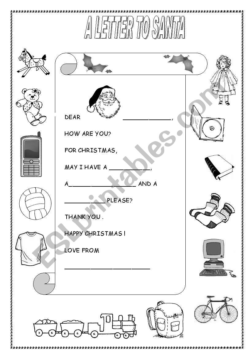 LETTER TO SANTA worksheet