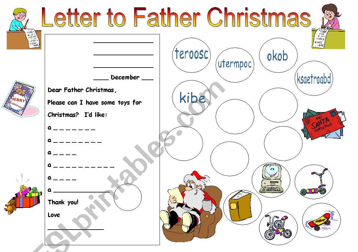 Letter to Father Christmas worksheet