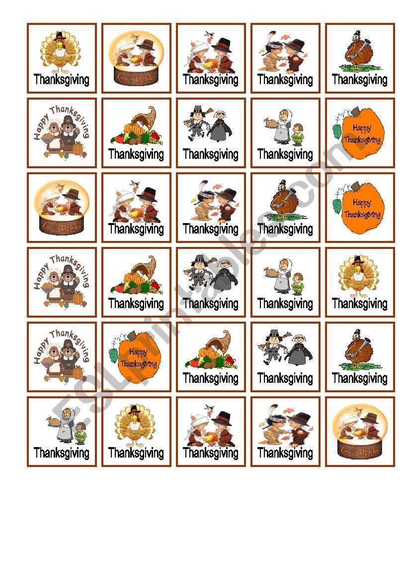 thanksgiving stikers worksheet