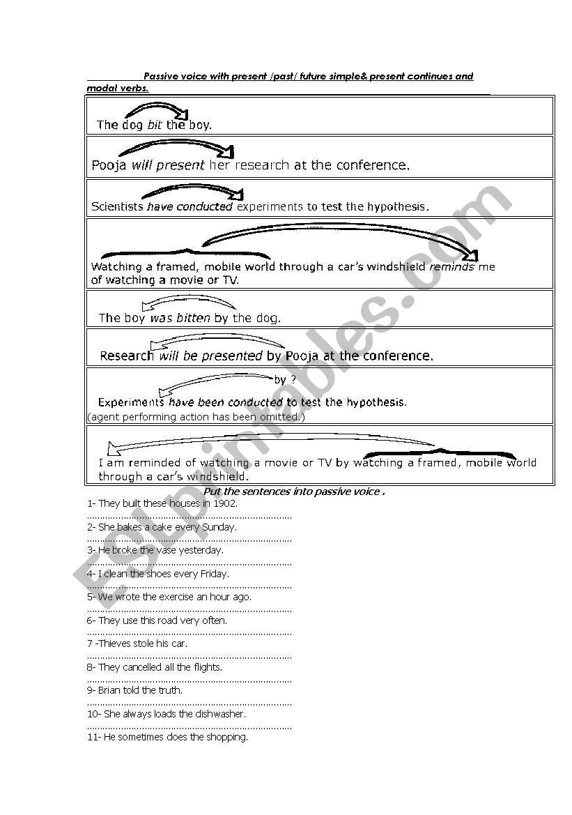 passive voice worksheet