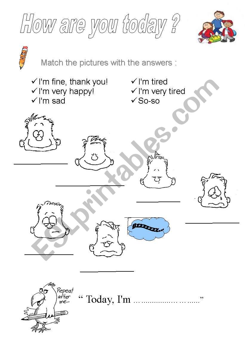 How are you today? - ESL worksheet by smallcranberry