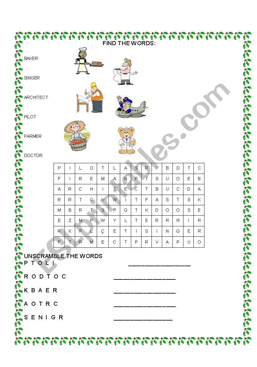 Occupations for kids worksheet