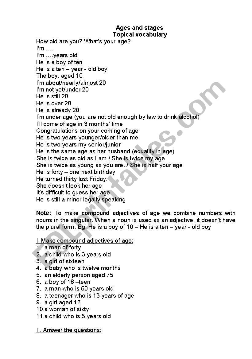 ages and stages worksheet