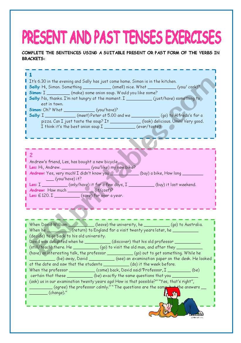 PRESENT AND PAST TENSES EXERCISES