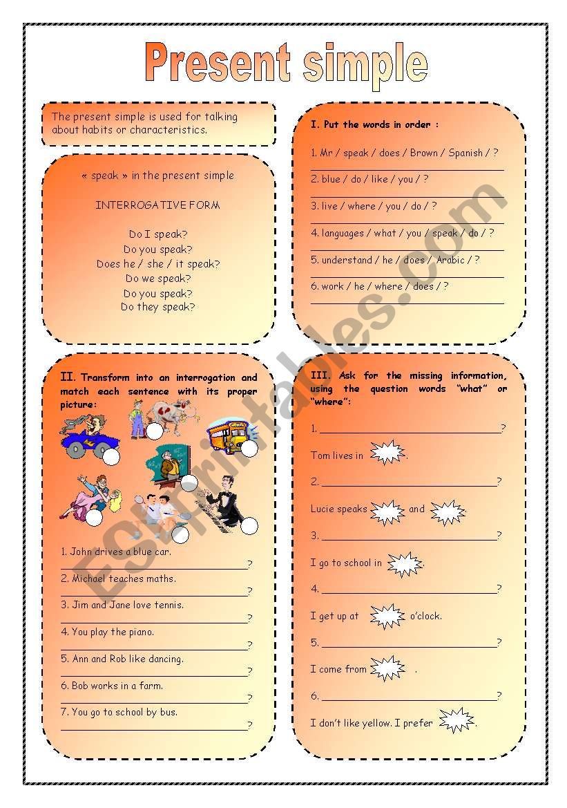 present simple worksheet