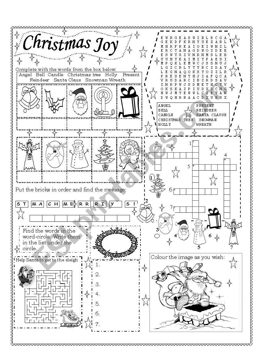 Christmas Joy worksheet