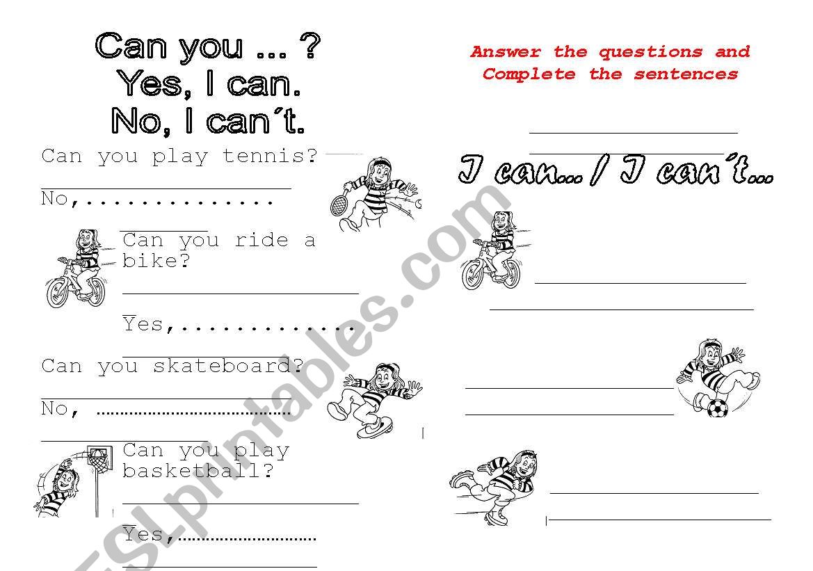 Can you...? worksheet