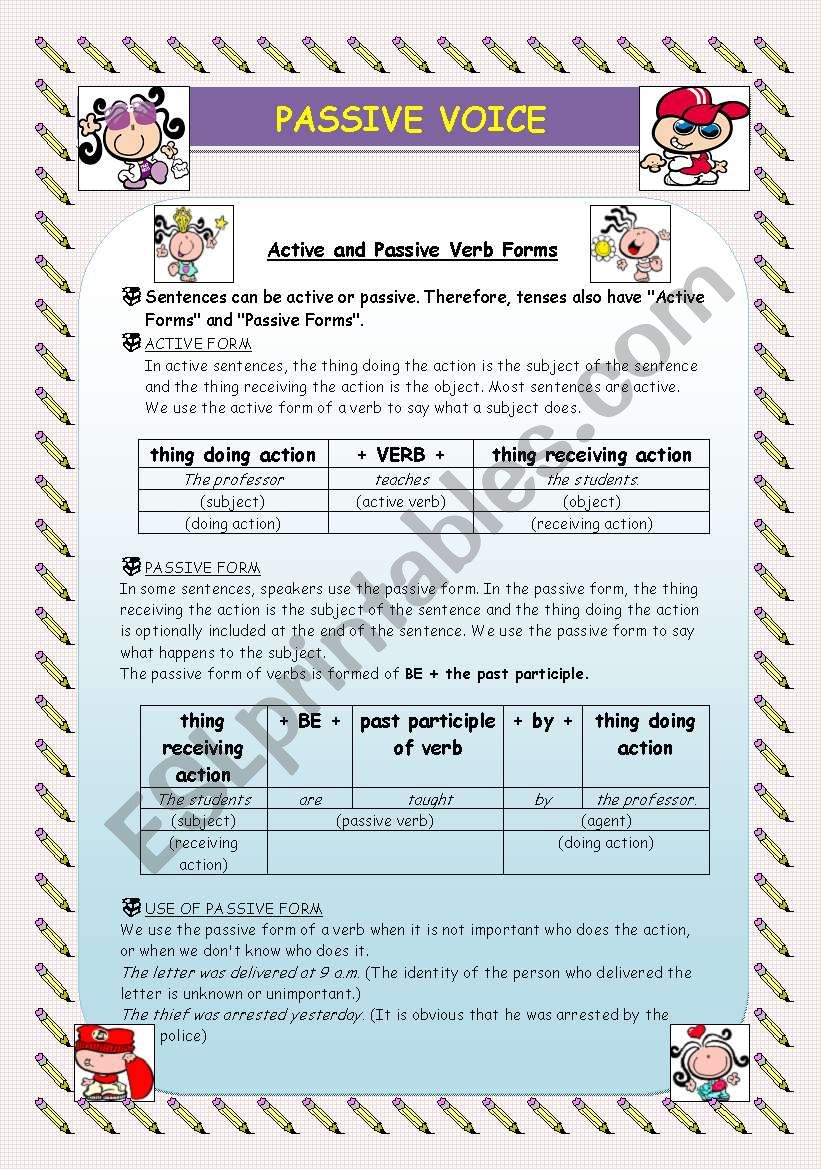 PASSIVE VOICE 1/3 worksheet