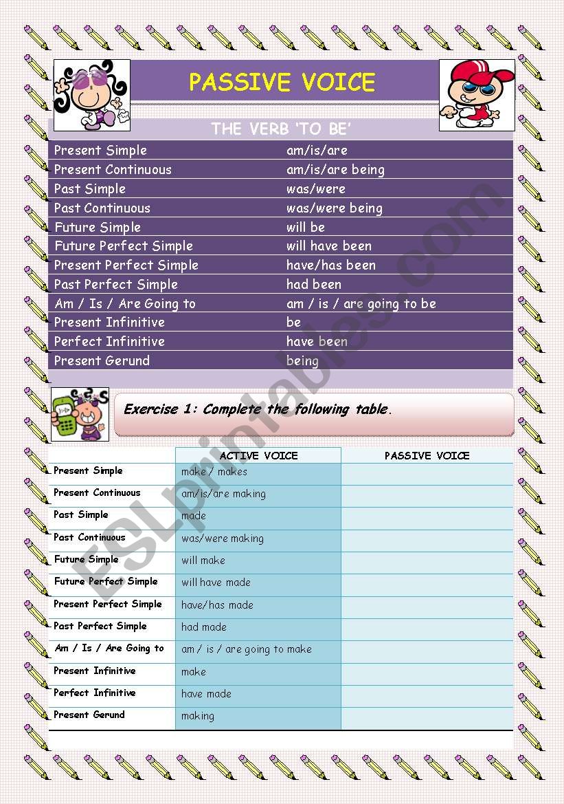 PASSICE VOICE 2/3 worksheet